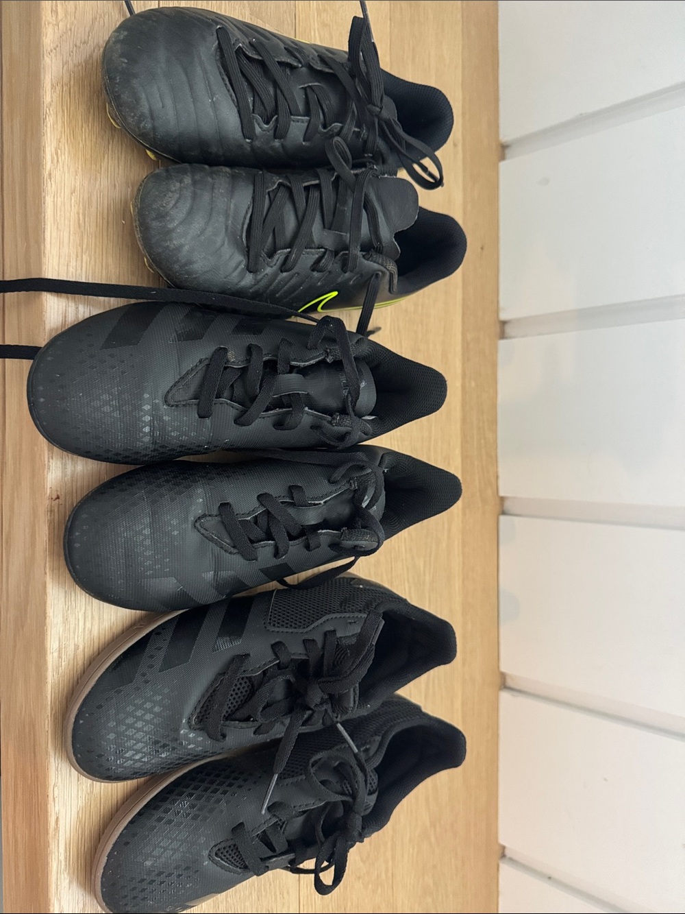 Nike-Adidas Kids Black soccer Shoes 1Y-2Y
